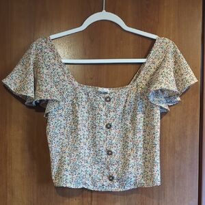 Sienna Sky Floral Ruffle Sleeve Blouse